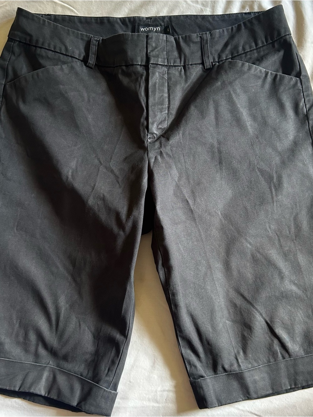 Womyn black capri shorts size 12